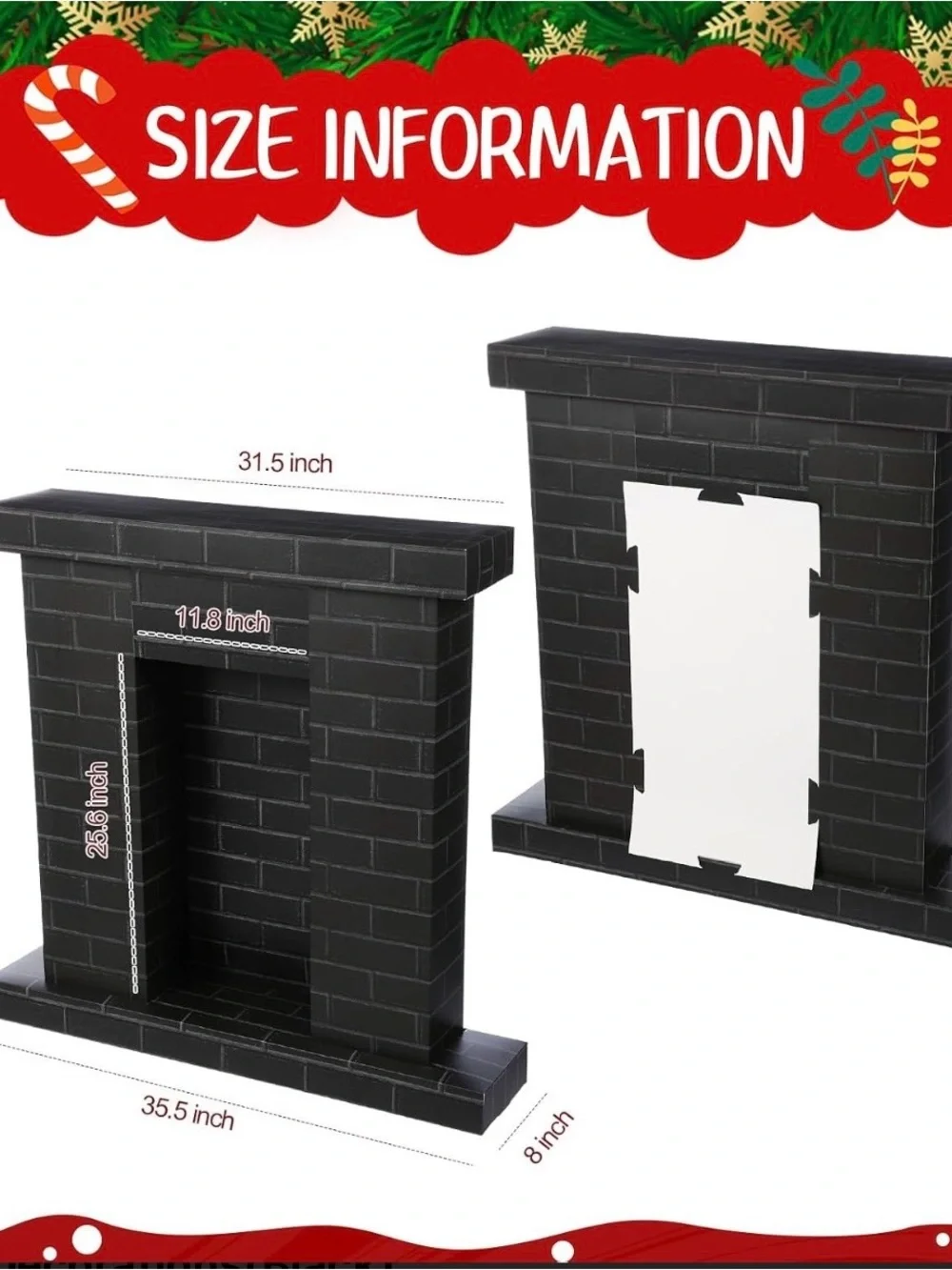 Decorative Black Faux Fireplace Mantel for Holiday Display